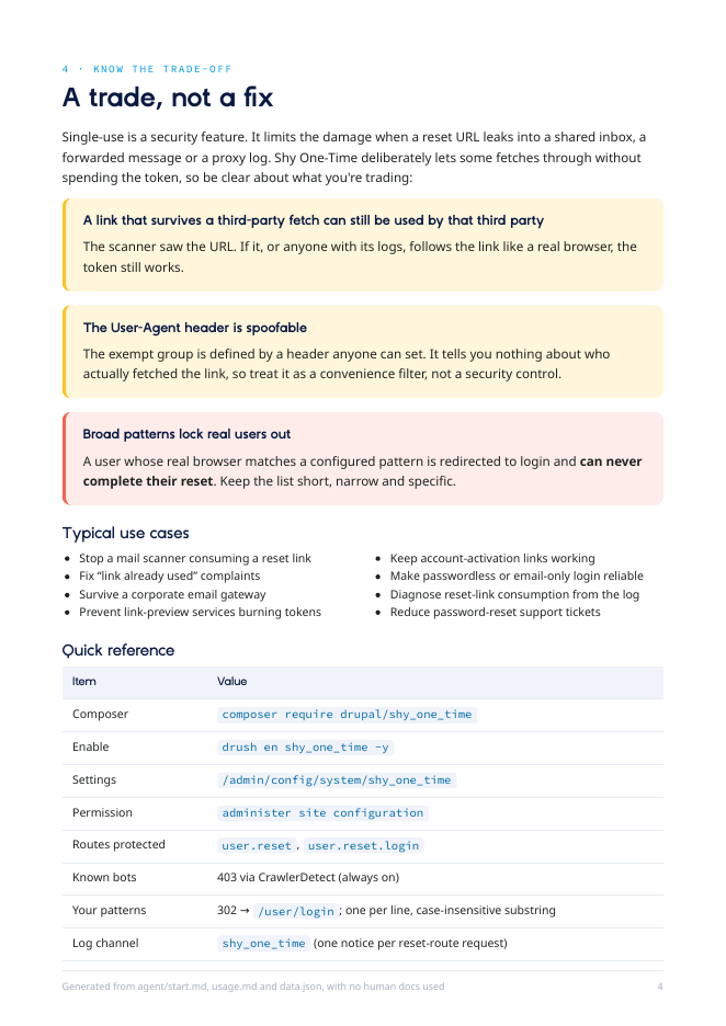 Trade-offs and quick reference